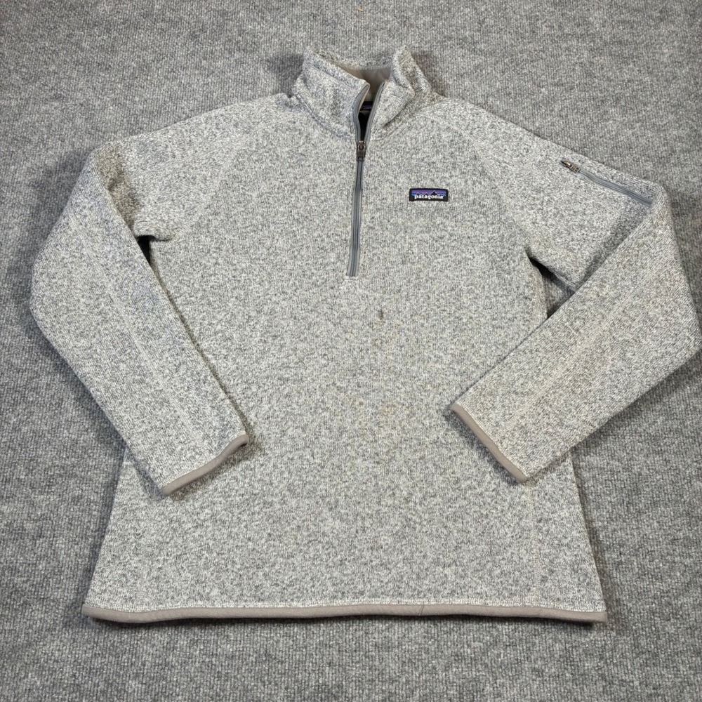 Patagonia Better Sweater 1/4 Zip Pullover Womens Large Gray Fleece Knit Jacket